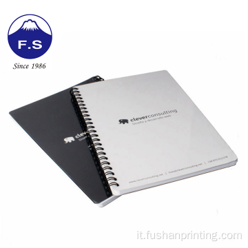 Coperchio di cartone a filo personalizzato A5 Black Spiral Notebook